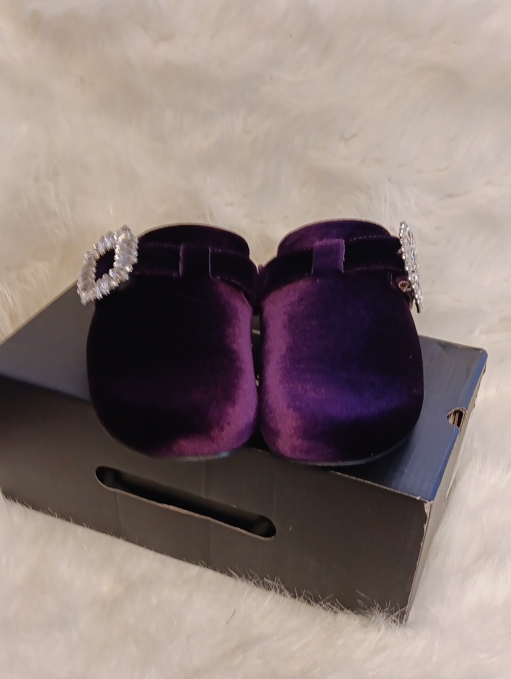 Shu Shop Purple Velvet Embellished Mules
